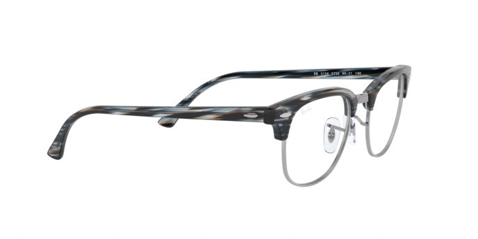 Eyeglasses Ray-Ban Clubmaster Optics RX 5154 (5750) - RB 5154 5750 color blue/grey stripped shape square lenses demo lens