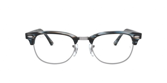 Eyeglasses Ray-Ban Clubmaster Optics RX 5154 (5750) - RB 5154 5750 color blue/grey stripped shape square lenses demo lens