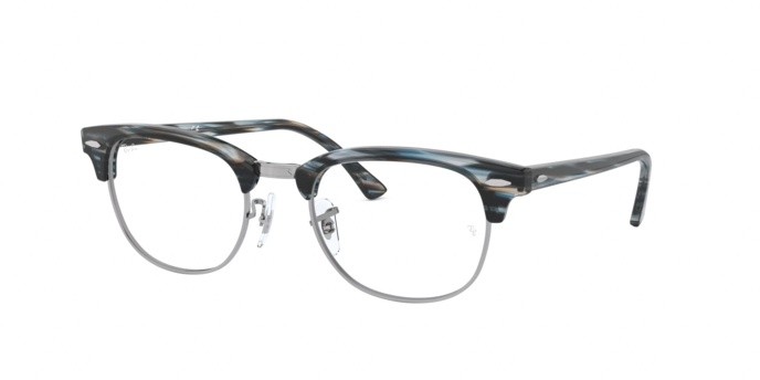 Eyeglasses Ray-Ban Clubmaster Optics RX 5154 (5750) - RB 5154 5750 color blue/grey stripped shape square lenses demo lens