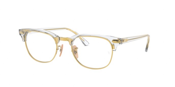 Eyeglasses Ray-Ban Clubmaster Optics RX 5154 (5762) - RB 5154 5762 color trasparent shape square lenses demo lens