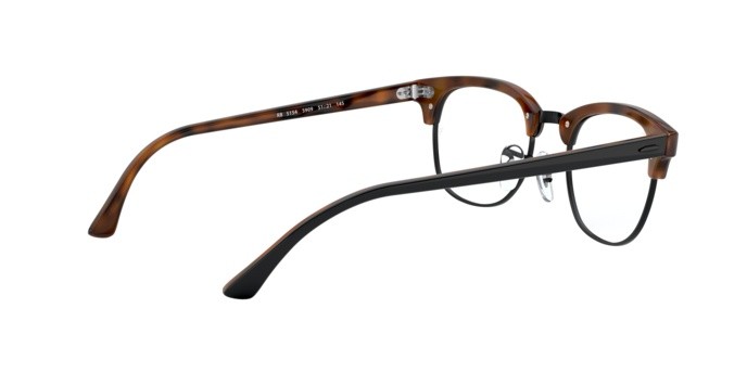 Brillen Ray-Ban Clubmaster RX 5154 (5909) - RB 5154 5909 farbe top grey on havana form quadratisch gläser demo lens