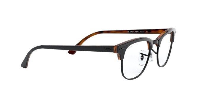 Brillen Ray-Ban Clubmaster RX 5154 (5909) - RB 5154 5909 farbe top grey on havana form quadratisch gläser demo lens
