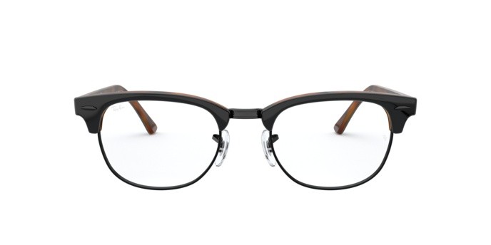 Brillen Ray-Ban Clubmaster RX 5154 (5909) - RB 5154 5909 farbe top grey on havana form quadratisch gläser demo lens