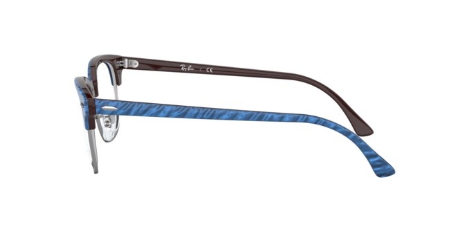Brillen Ray-Ban Clubmaster RX 5154 (8052) - RB 5154 8052 farbe top wrinkled blue on brown form quadratisch gläser demo lens