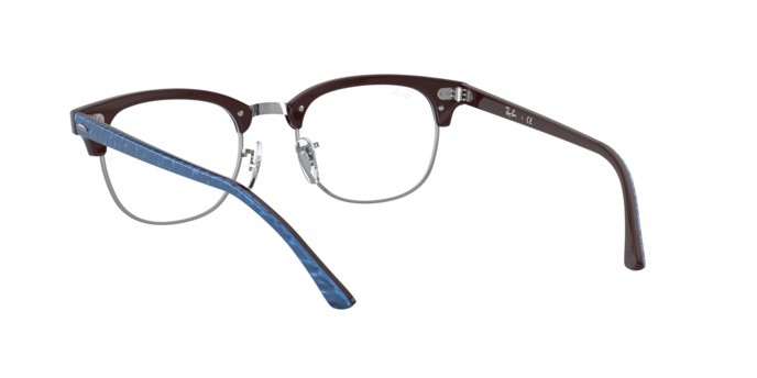 Brillen Ray-Ban Clubmaster RX 5154 (8052) - RB 5154 8052 farbe top wrinkled blue on brown form quadratisch gläser demo lens