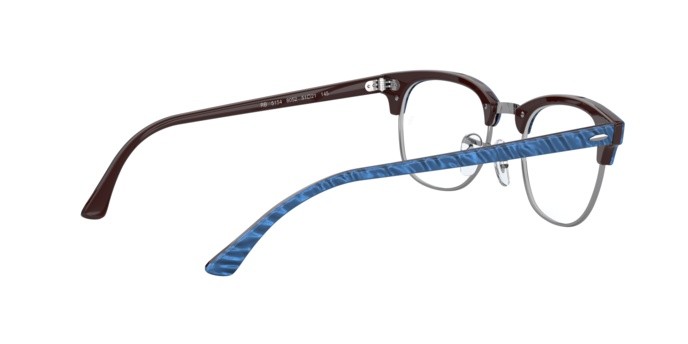 Brillen Ray-Ban Clubmaster RX 5154 (8052) - RB 5154 8052 farbe top wrinkled blue on brown form quadratisch gläser demo lens