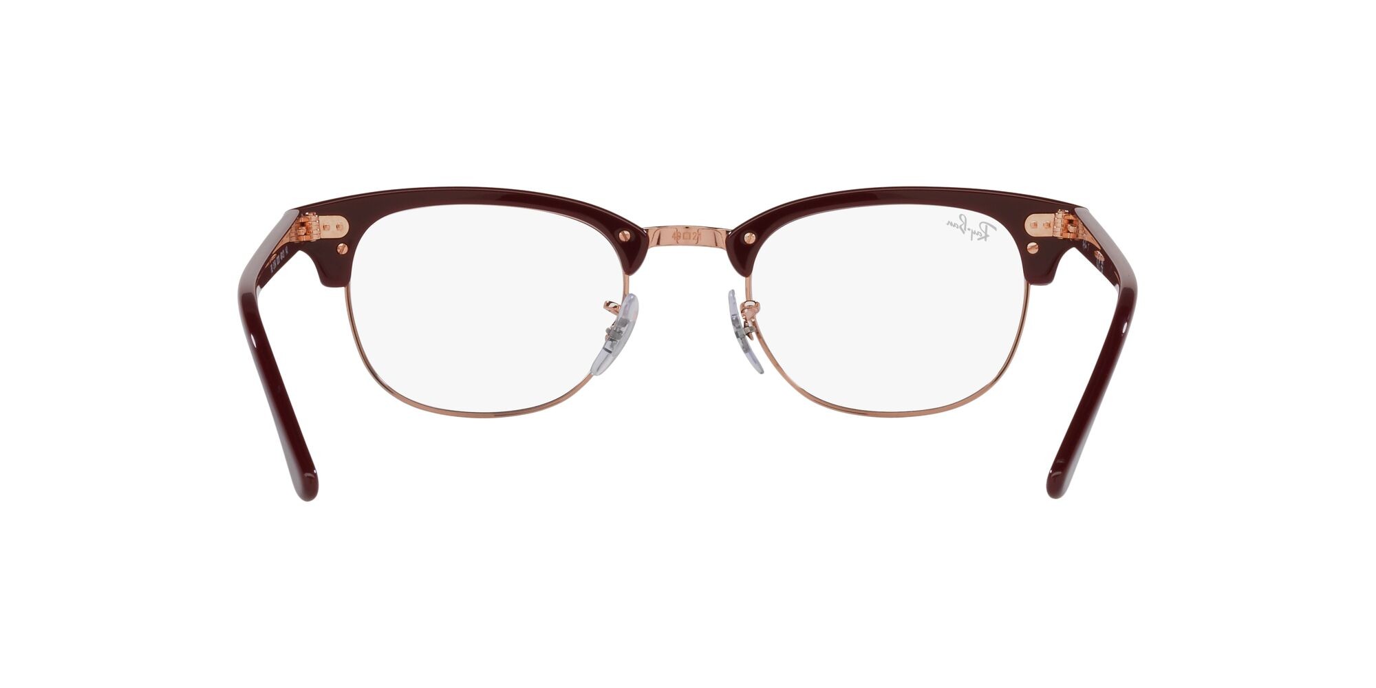 Brillen Ray-Ban Clubmaster RX 5154 (8230) - RB 5154 8230 farbe bordeaux on rose gold form quadratisch gläser lente demo