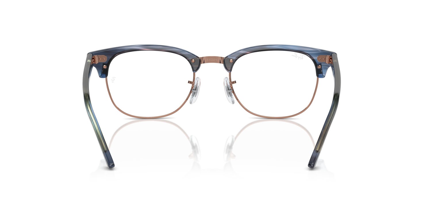 Eyeglasses Ray-Ban Clubmaster RX 5154 (8374) - RB 5154 8374 color striato blu shape square lenses trasparente