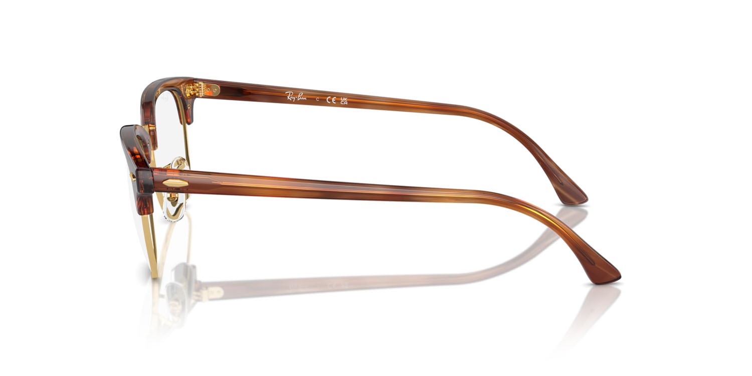 Eyeglasses Ray-Ban Clubmaster RX 5154 (8375) - RB 5154 8375 color striato marrone shape square lenses trasparente