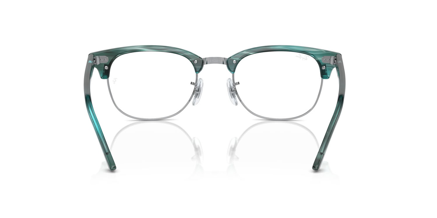Eyeglasses Ray-Ban Clubmaster RX 5154 (8377) - RB 5154 8377 color striato verde shape square lenses trasparente