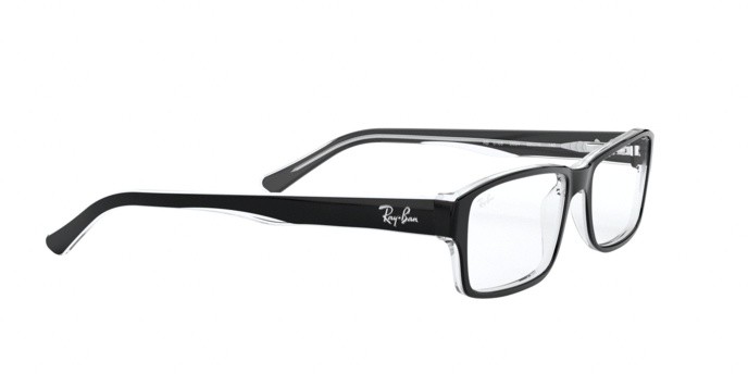 Occhiali da vista Ray-Ban RX 5169 (2034) - RB 5169 2034 colore top black on transparent forma rettangolare lenti demo lens