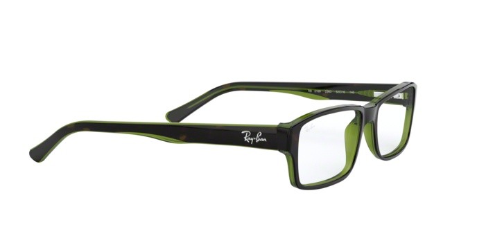 Eyeglasses Ray-Ban RX 5169 (2383) - RB 5169 2383 color top havana on green transp. shape rectangle lenses demo lens