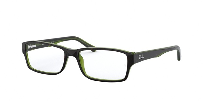 Eyeglasses Ray-Ban RX 5169 (2383) - RB 5169 2383 color top havana on green transp. shape rectangle lenses demo lens