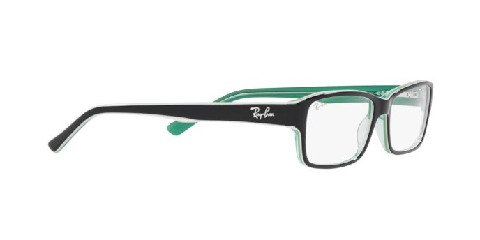 Eyeglasses Ray-Ban RX 5169 (8121) - RB 5169 8121 color black on trasparent green shape rectangle lenses demo lens