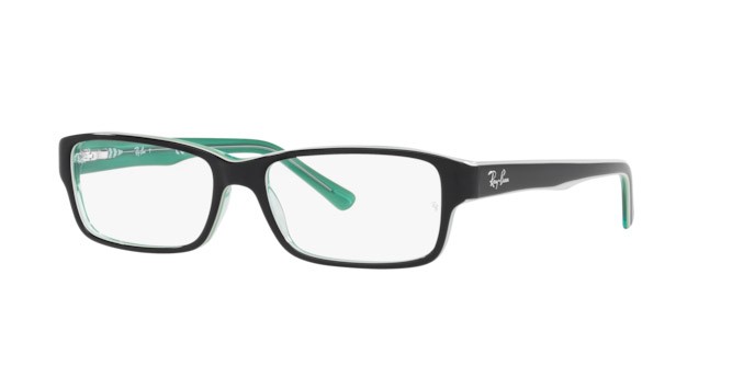 Eyeglasses Ray-Ban RX 5169 (8121) - RB 5169 8121 color black on trasparent green shape rectangle lenses demo lens