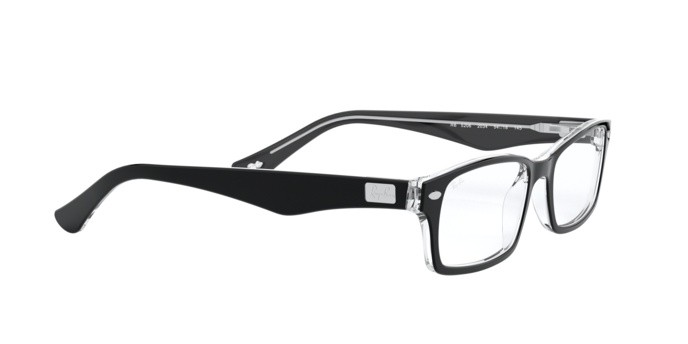 Occhiali da vista Ray-Ban RX 5206 (2034) - RB 5206 2034 colore top black on transparent forma rettangolare lenti demo lens