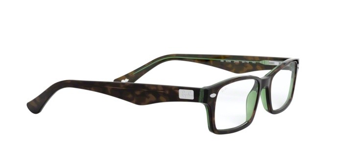 Brillen Ray-Ban RX 5206 (2445) - RB 5206 2445 farbe havana/green form rechteckig gläser demo lens