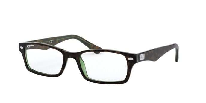 Brillen Ray-Ban RX 5206 (2445) - RB 5206 2445 farbe havana/green form rechteckig gläser demo lens