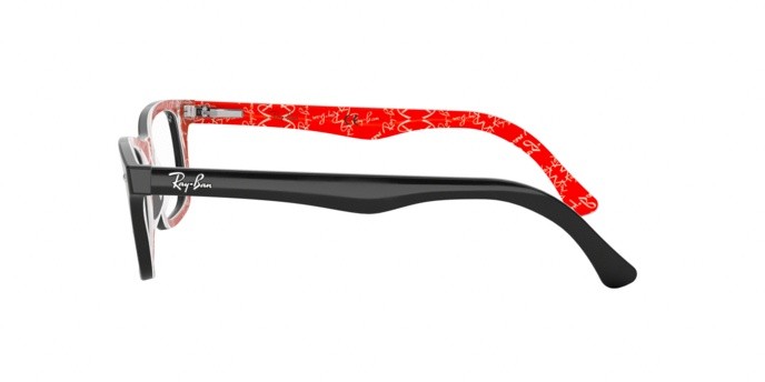 Eyeglasses Ray-Ban RX 5228 (2479) - RB 5228 2479 color top black on texture red shape square lenses demo lens