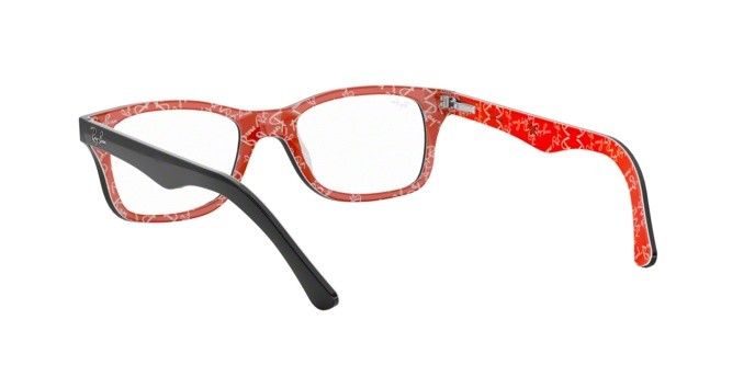 Eyeglasses Ray-Ban RX 5228 (2479) - RB 5228 2479 color top black on texture red shape square lenses demo lens