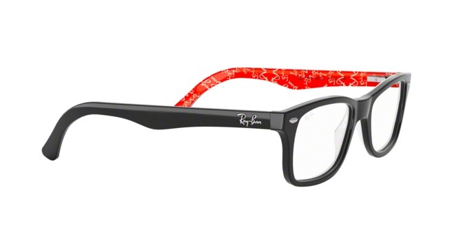 Eyeglasses Ray-Ban RX 5228 (2479) - RB 5228 2479 color top black on texture red shape square lenses demo lens