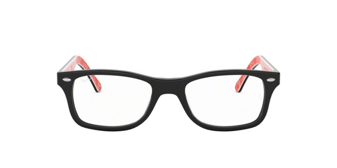 Eyeglasses Ray-Ban RX 5228 (2479) - RB 5228 2479 color top black on texture red shape square lenses demo lens