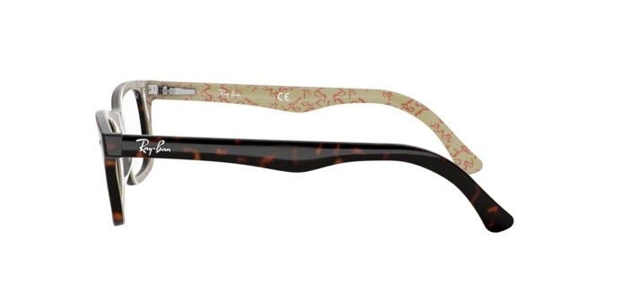 Brillen Ray-Ban RX 5228 (5057) - RB 5228 5057 farbe top dark havana on beige text form quadratisch gläser demo lens