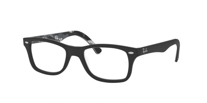 Eyeglasses Ray-Ban RX 5228 (5405) - RB 5228 5405 color top mat black on tex camuflage shape square lenses demo lens