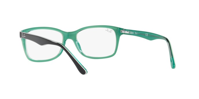 Occhiali da vista Ray-Ban RX 5228 (8121) - RB 5228 8121 colore black on trasparent green forma quadrato lenti demo lens