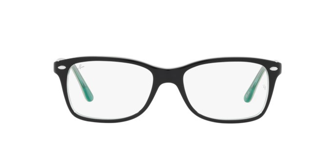 Occhiali da vista Ray-Ban RX 5228 (8121) - RB 5228 8121 colore black on trasparent green forma quadrato lenti demo lens