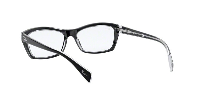 Brillen Ray-Ban (51) RX 5255 (2034) - RB 5255 2034 farbe top black on transparent form quadratisch gläser demo lens