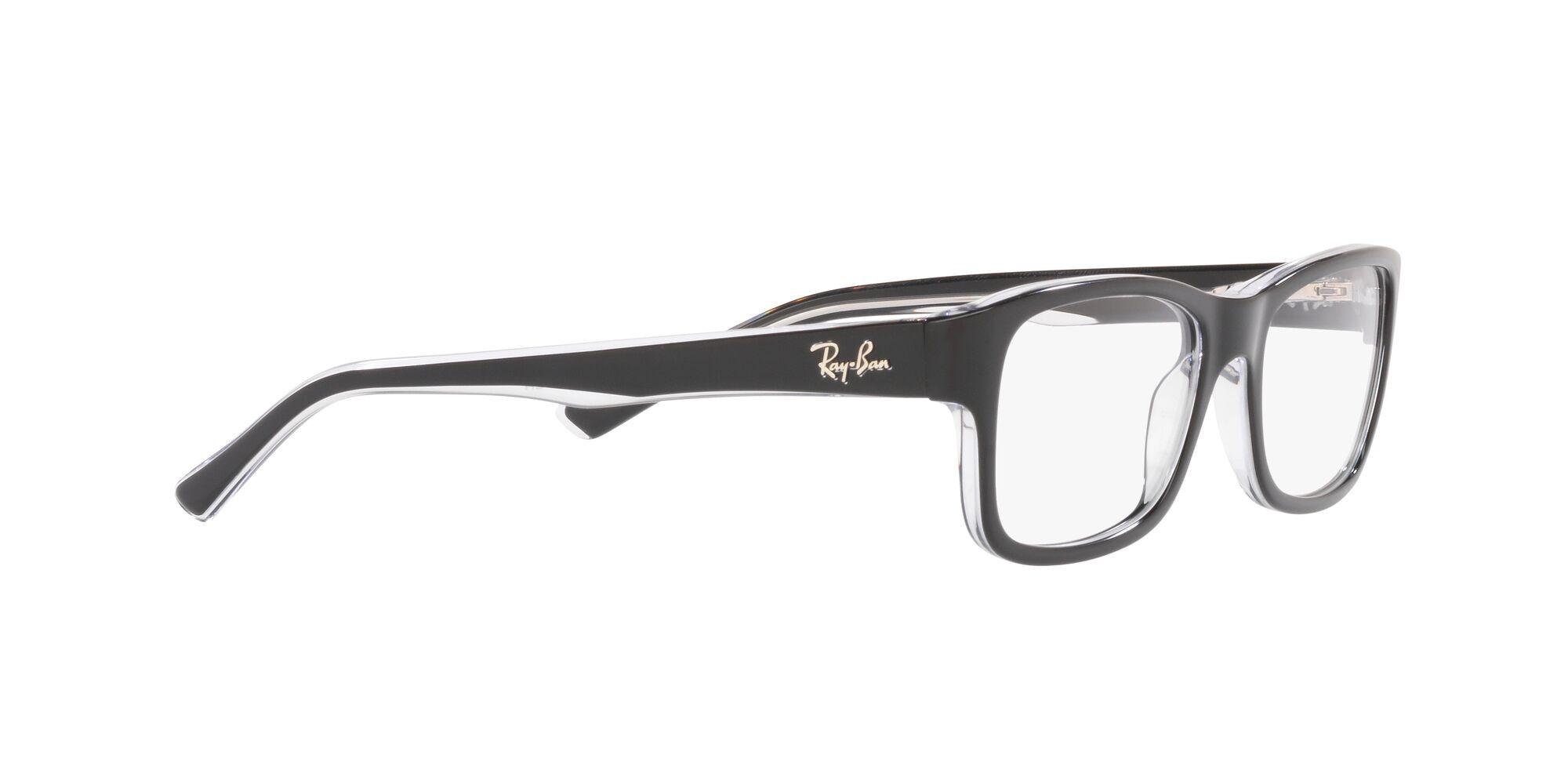 Occhiali da vista Ray-Ban RX 5268 (2034) - RB 5268 2034 colore nero su trasparente forma quadrato lenti lente demo