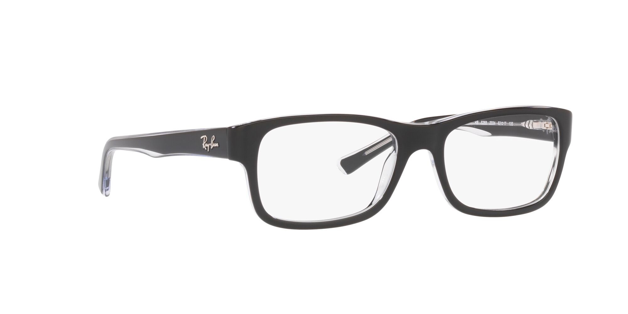 Occhiali da vista Ray-Ban RX 5268 (2034) - RB 5268 2034 colore nero su trasparente forma quadrato lenti lente demo