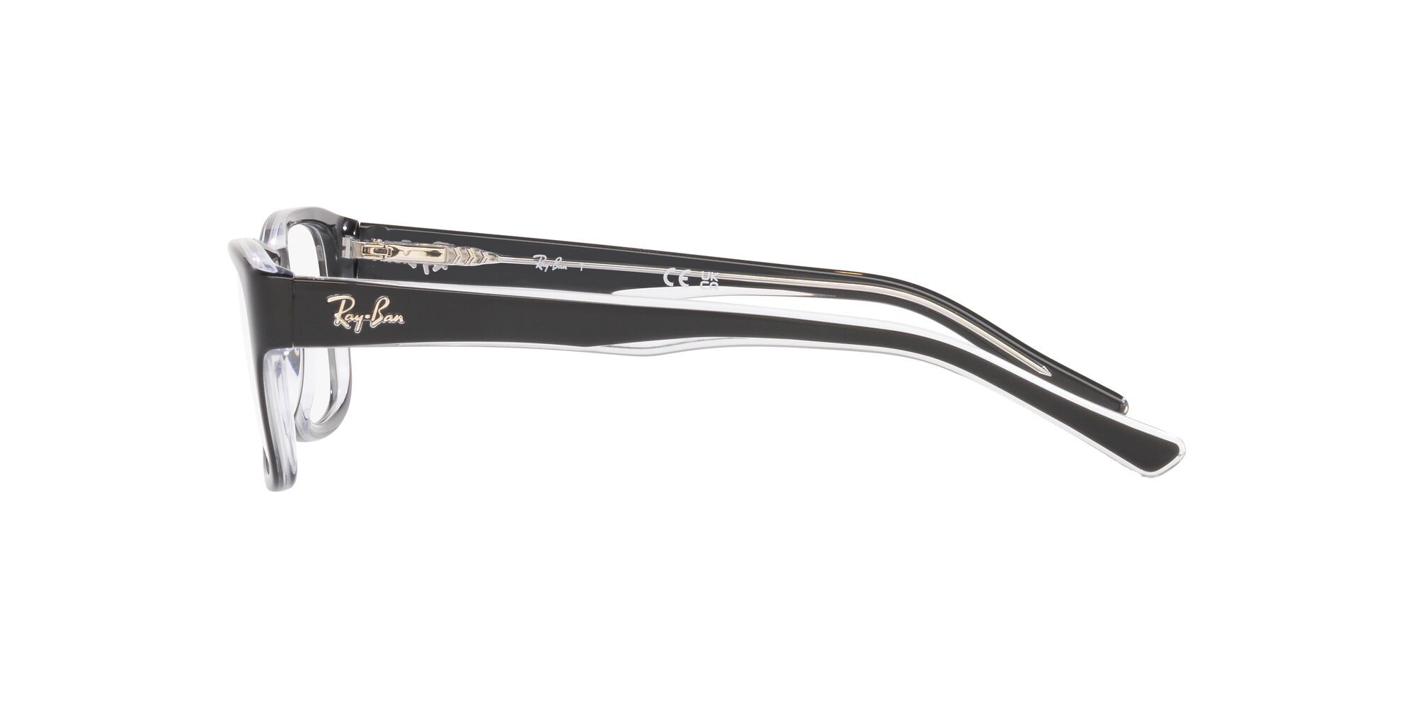 Occhiali da vista Ray-Ban RX 5268 (2034) - RB 5268 2034 colore nero su trasparente forma quadrato lenti lente demo