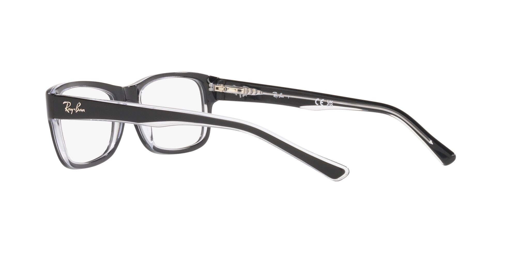 Occhiali da vista Ray-Ban RX 5268 (2034) - RB 5268 2034 colore nero su trasparente forma quadrato lenti lente demo