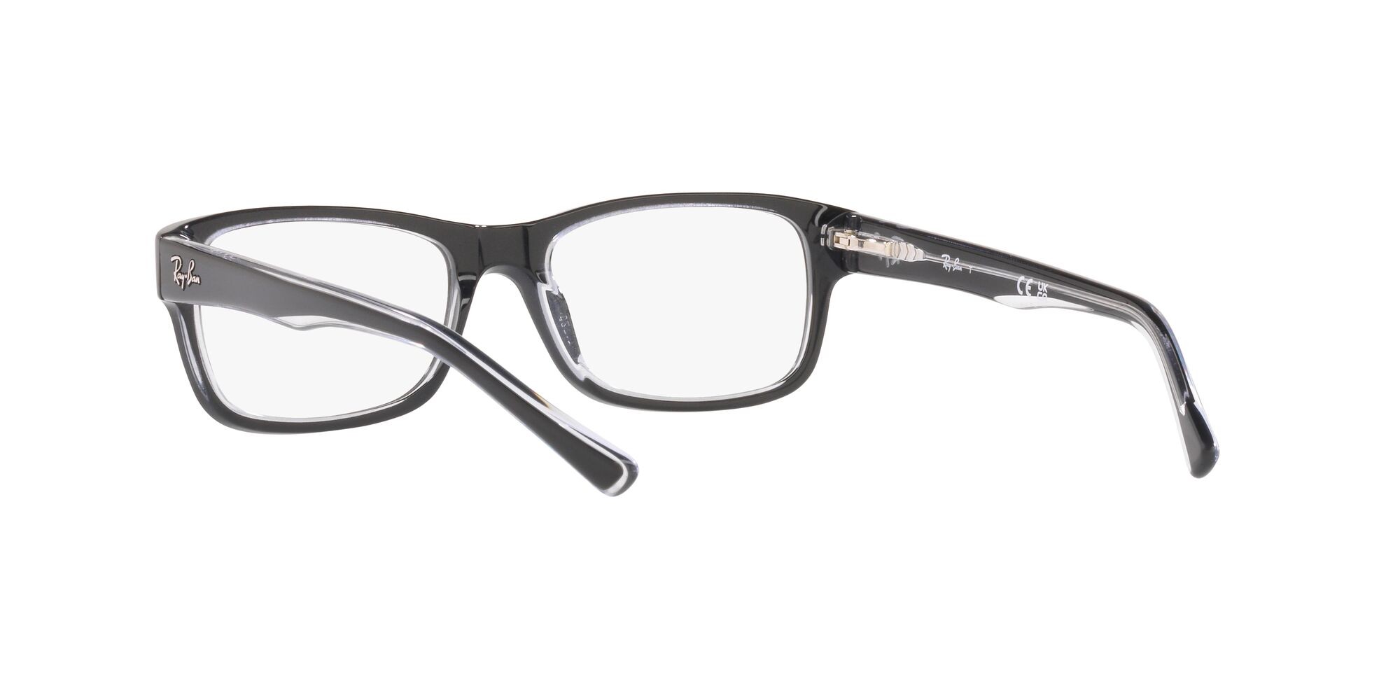 Occhiali da vista Ray-Ban RX 5268 (2034) - RB 5268 2034 colore nero su trasparente forma quadrato lenti lente demo