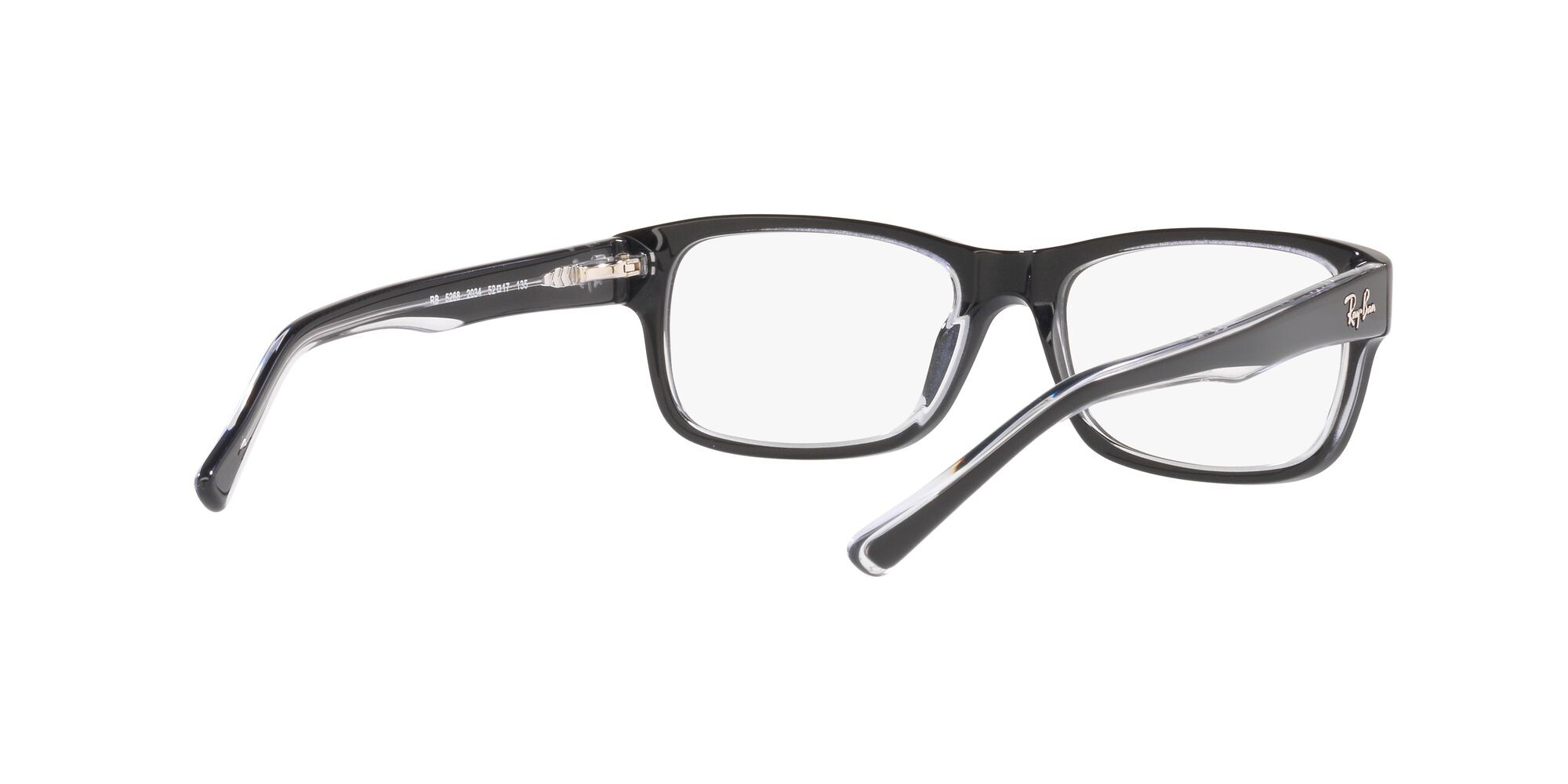 Occhiali da vista Ray-Ban RX 5268 (2034) - RB 5268 2034 colore nero su trasparente forma quadrato lenti lente demo