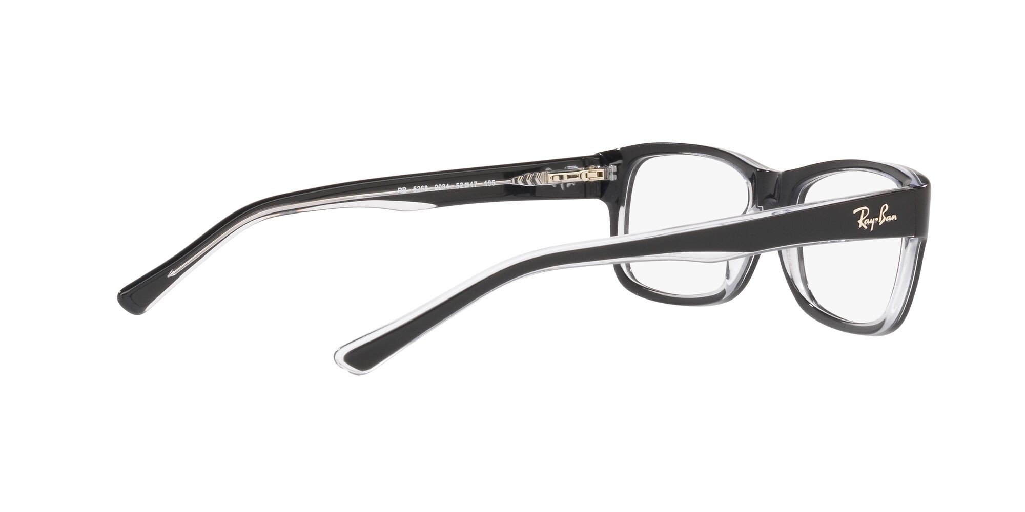 Occhiali da vista Ray-Ban RX 5268 (2034) - RB 5268 2034 colore nero su trasparente forma quadrato lenti lente demo