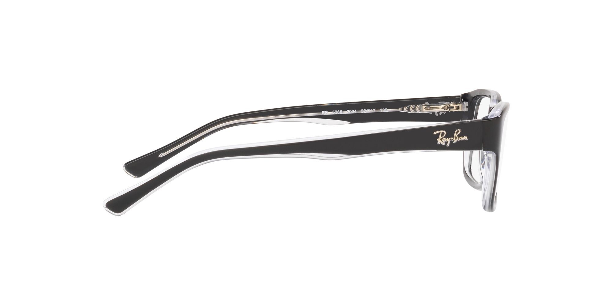 Occhiali da vista Ray-Ban RX 5268 (2034) - RB 5268 2034 colore nero su trasparente forma quadrato lenti lente demo