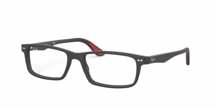 Eyeglasses Ray-Ban RX 5277 (2077) - RB 5277 2077 color sandblasted black shape rectangle lenses demo lens