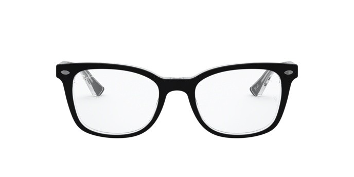Occhiali da vista Ray-Ban RX 5285 (2034) - RB 5285 2034 colore top black on transparent forma quadrato lenti demo lens