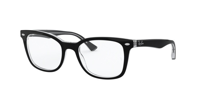 Occhiali da vista Ray-Ban RX 5285 (2034) - RB 5285 2034 colore top black on transparent forma quadrato lenti demo lens
