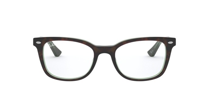 Occhiali da vista Ray-Ban RX 5285 (2383) - RB 5285 2383 colore top havana on green transp. forma quadrato lenti demo lens