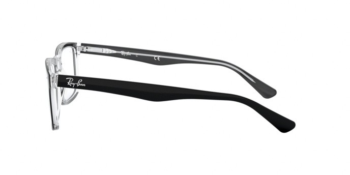 Eyeglasses Ray-Ban RX 5287 (2034) - RB 5287 2034 color top black on transparent shape square lenses demo lens