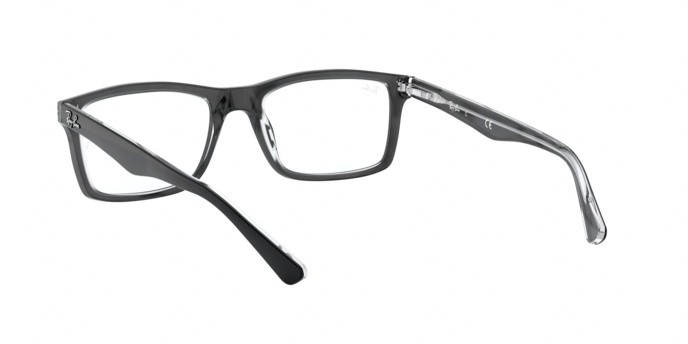 Eyeglasses Ray-Ban RX 5287 (2034) - RB 5287 2034 color top black on transparent shape square lenses demo lens