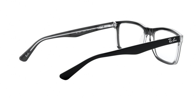 Eyeglasses Ray-Ban RX 5287 (2034) - RB 5287 2034 color top black on transparent shape square lenses demo lens