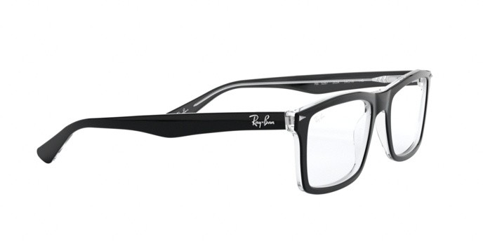 Eyeglasses Ray-Ban RX 5287 (2034) - RB 5287 2034 color top black on transparent shape square lenses demo lens