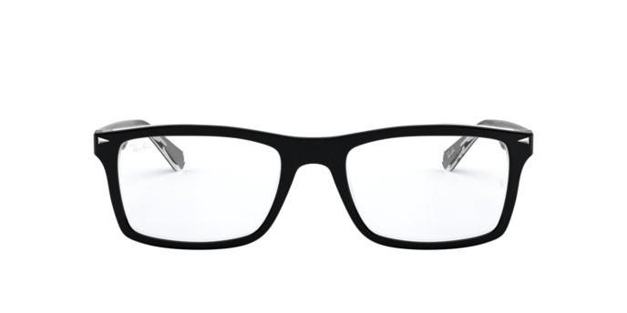 Eyeglasses Ray-Ban RX 5287 (2034) - RB 5287 2034 color top black on transparent shape square lenses demo lens