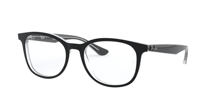 Brillen Ray-Ban RX 5356 (2034) - RB 5356 2034 farbe top black on transparent form quadratisch gläser demo lens