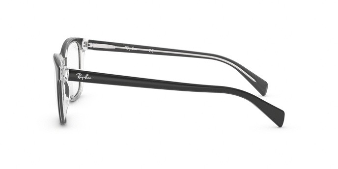 Eyeglasses Ray-Ban RX 5362 (2034) - RB 5362 2034 color top black on transparent shape square lenses demo lens